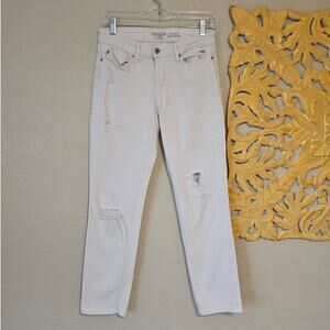 Levi's Denizen Modern Slim Cropped Ripped White Jeans, Size 6, W28